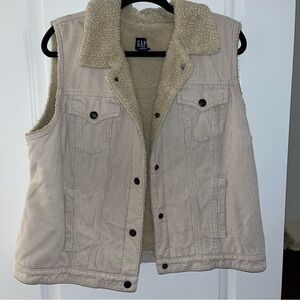 GAP Beige Sherpa-Lined Vest